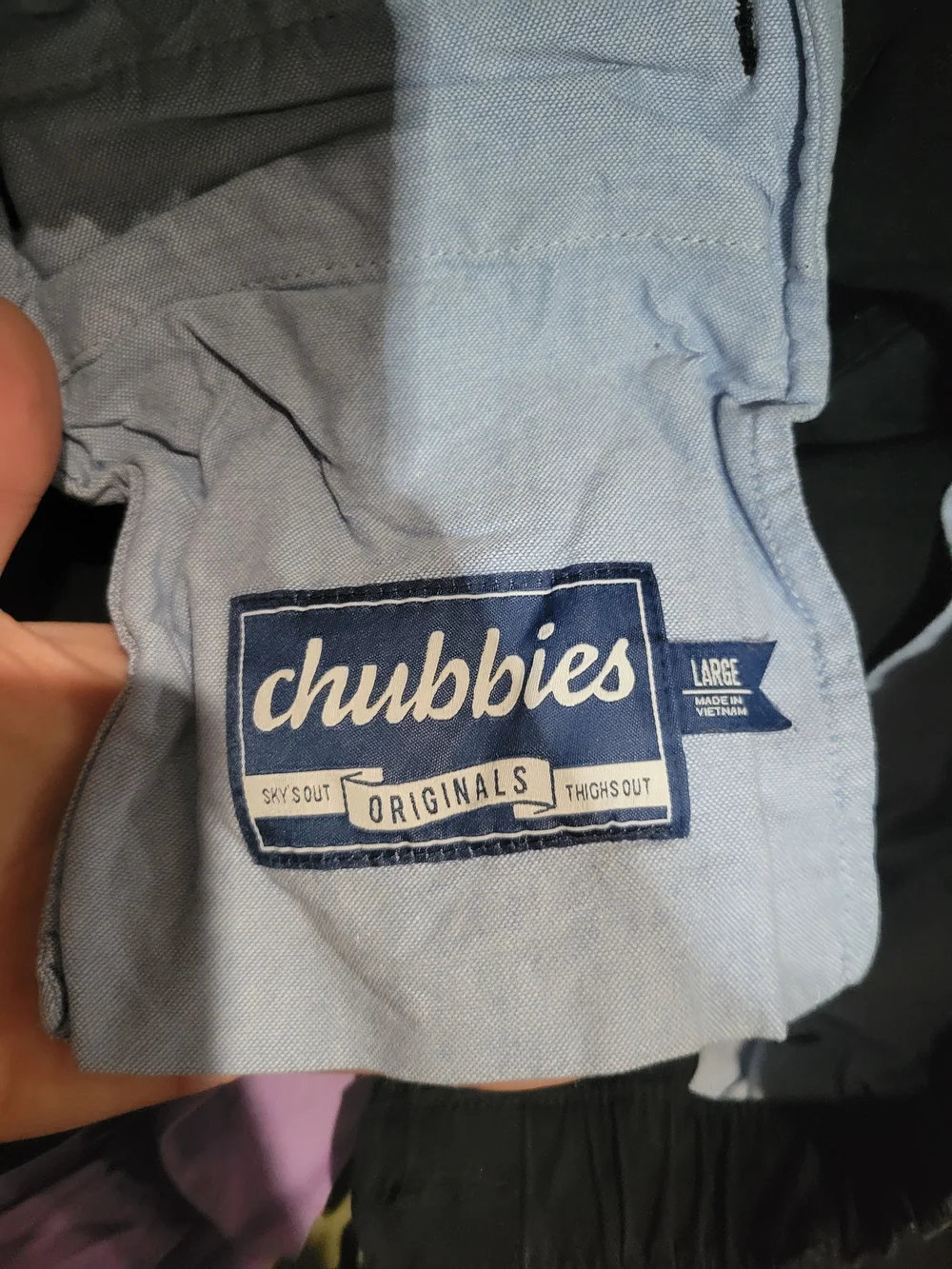 Chubbies Men L Black Stretch Cotton Chino Shorts 5.5 Inseam The Weekend Arrived